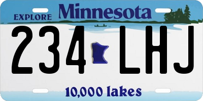 MN license plate 234LHJ
