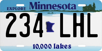 MN license plate 234LHL