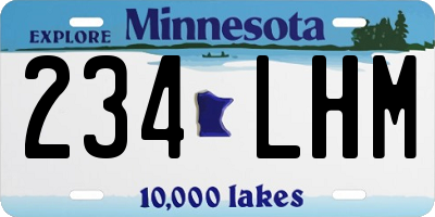 MN license plate 234LHM