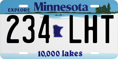 MN license plate 234LHT