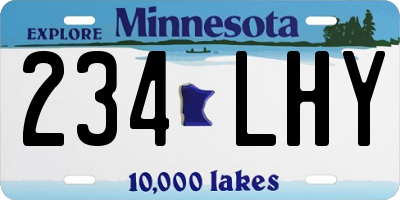 MN license plate 234LHY