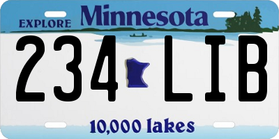 MN license plate 234LIB