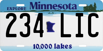 MN license plate 234LIC