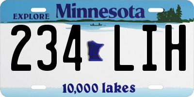MN license plate 234LIH