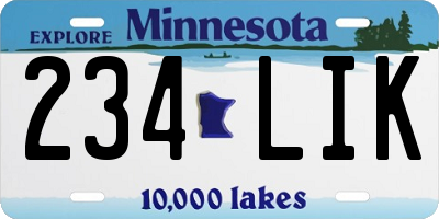 MN license plate 234LIK