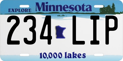 MN license plate 234LIP