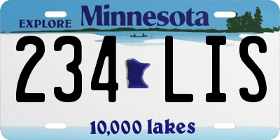 MN license plate 234LIS