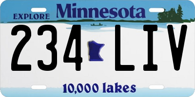 MN license plate 234LIV