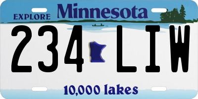MN license plate 234LIW
