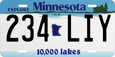 MN license plate 234LIY