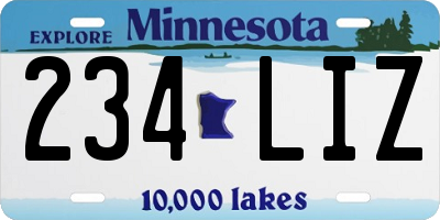 MN license plate 234LIZ