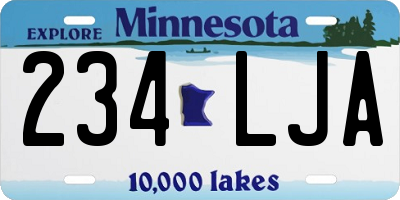 MN license plate 234LJA