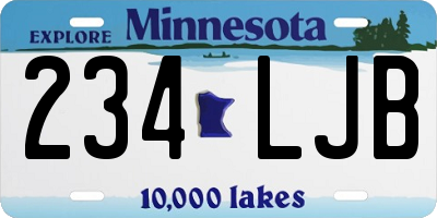 MN license plate 234LJB