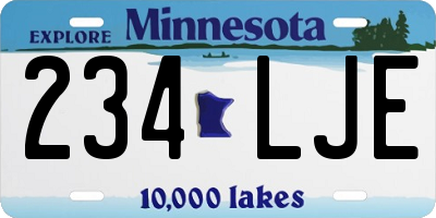 MN license plate 234LJE