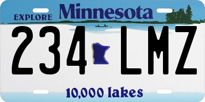 MN license plate 234LMZ