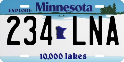 MN license plate 234LNA
