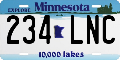MN license plate 234LNC