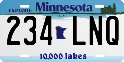 MN license plate 234LNQ
