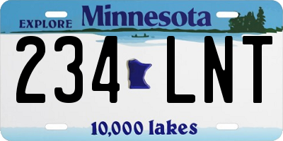 MN license plate 234LNT