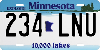 MN license plate 234LNU