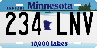 MN license plate 234LNV
