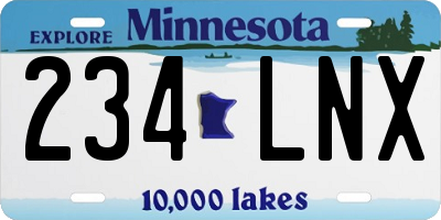 MN license plate 234LNX