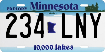 MN license plate 234LNY