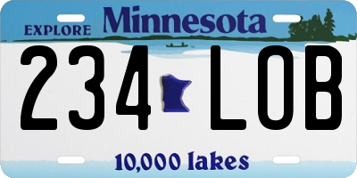 MN license plate 234LOB