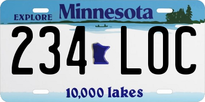 MN license plate 234LOC