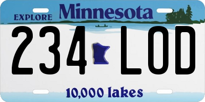 MN license plate 234LOD