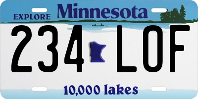 MN license plate 234LOF