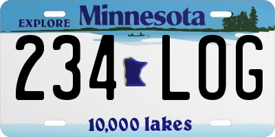 MN license plate 234LOG