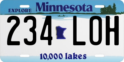 MN license plate 234LOH