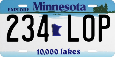 MN license plate 234LOP