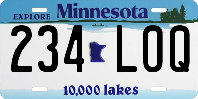 MN license plate 234LOQ