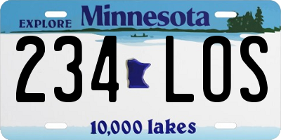 MN license plate 234LOS