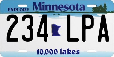 MN license plate 234LPA