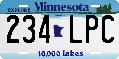 MN license plate 234LPC