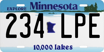 MN license plate 234LPE