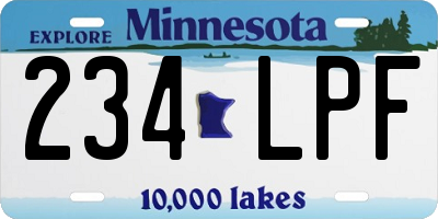 MN license plate 234LPF