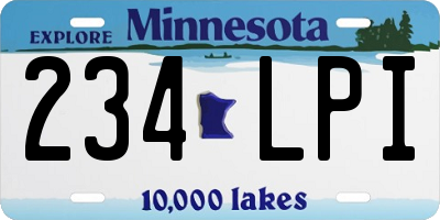 MN license plate 234LPI