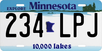 MN license plate 234LPJ