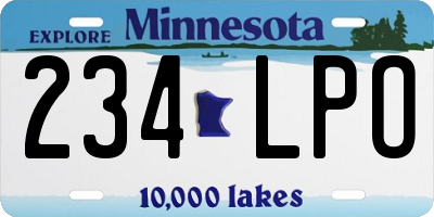 MN license plate 234LPO