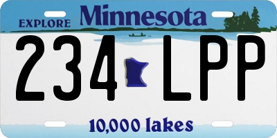 MN license plate 234LPP