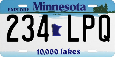 MN license plate 234LPQ