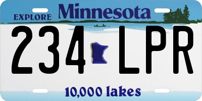 MN license plate 234LPR