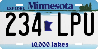 MN license plate 234LPU