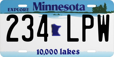 MN license plate 234LPW