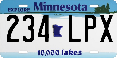 MN license plate 234LPX