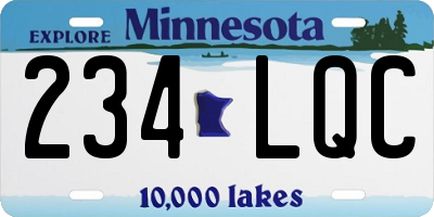 MN license plate 234LQC